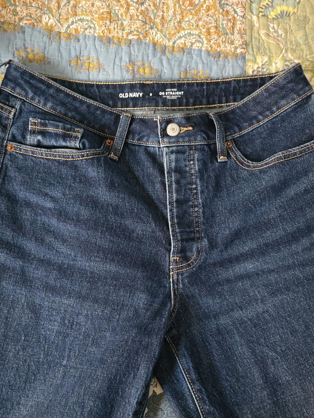 Old Navy Women's Dark Indigo Straight-Leg Jeans Size 8